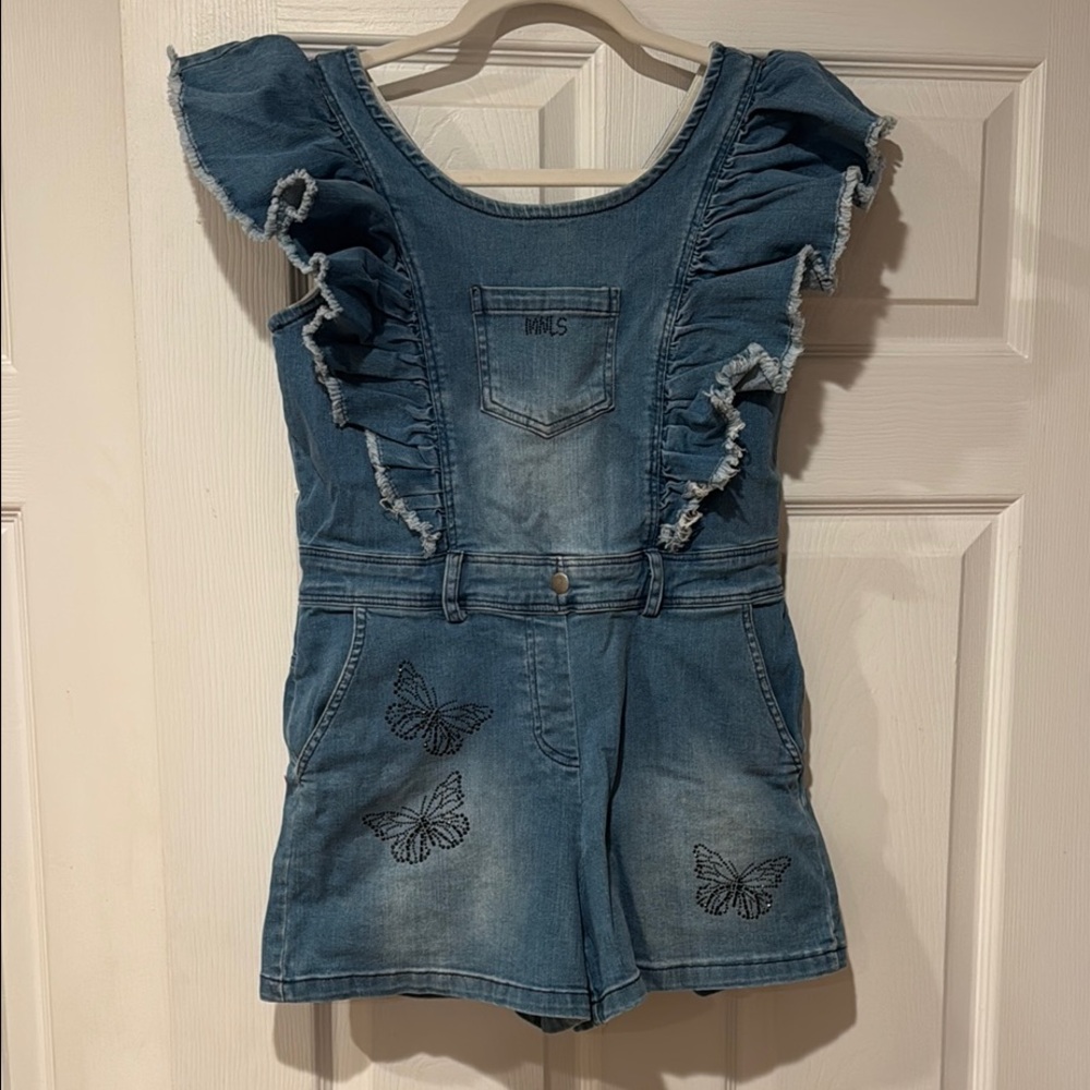 MonnaLisa Blue Denim Kids One Piece